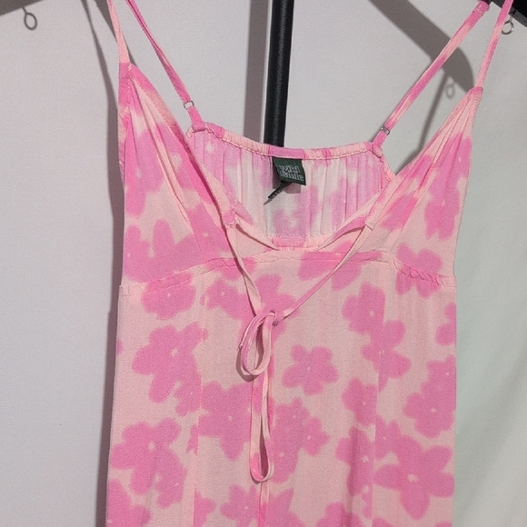 Wild Fable Pink Floral Y2K Babydoll Mini Dress with Pockets XS - Picture 3 of 8